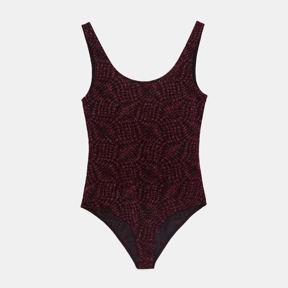 Shiny Sparkly Glitter Pattered Bodysuit